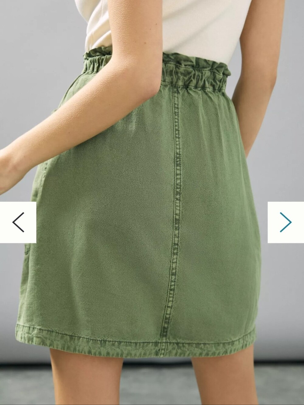 Anthropologie Pilcro Charlotte Olive Green Paperbag Skirt Sz M *GUC - Picture 2 of 16